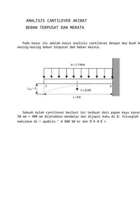 Docx Analisis Cantilever Akibat Beban Terpusat Dan Merata Docx