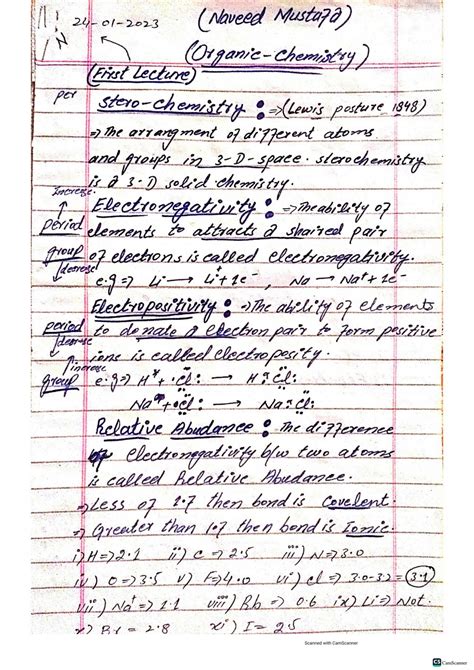 Solution Organic Chemistry Handwritten Notes Studypool