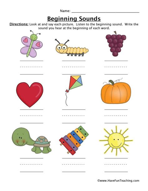 Beginning Sounds Objects Worksheets Worksheetscity