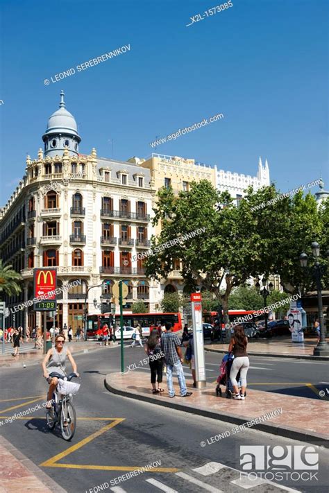 Town Hall Square Valencia Spain Stock Photo Picture And Rights