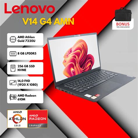 Jual Laptop Lenovo V14 G4 Amn Athlon Gold 7220u Ram 8gb Ssd 256gb 14