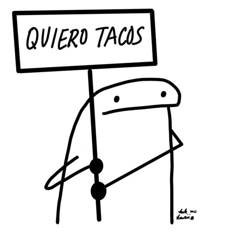 1 Sticker 5x6 Inch QUIERO TACOS FLORK Meme Funny Spanish Sticker