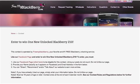 Enter To Win One New Unlocked Blackberry Z10 Freemyblackberry
