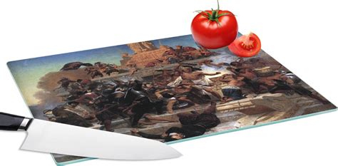 Glazen Snijplank 39x28 Storming Of The Teocalli By Cortez And His