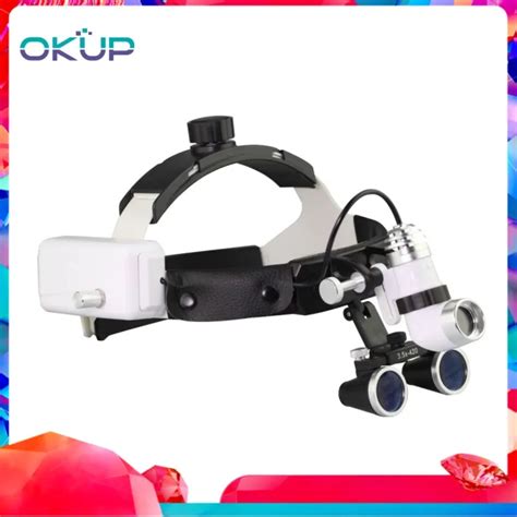 Dental LED Head Light Lamp Para Laboratório Binocular Lupas Brilho