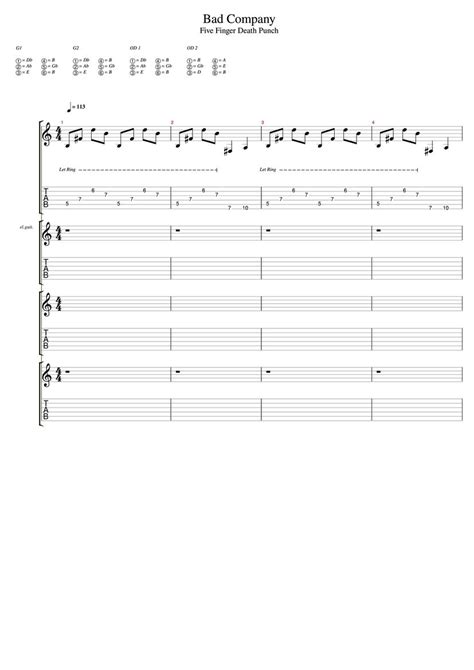 Bad Company Tab & Chords - Five Finger Death Punch