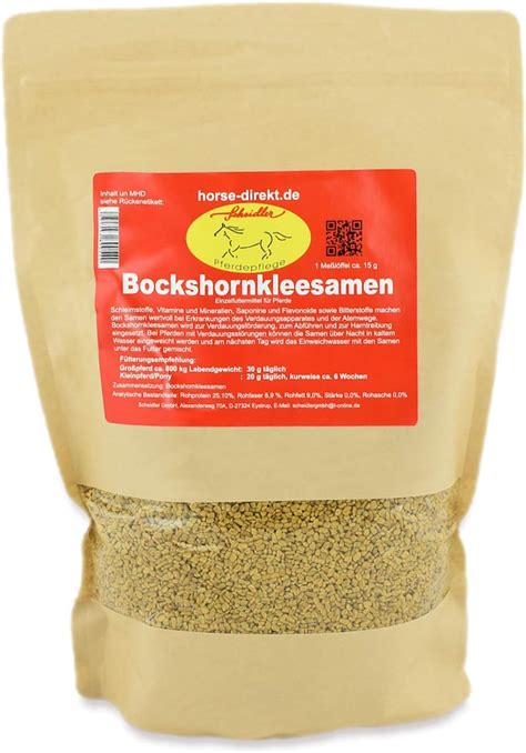 Bockshornkleesamen ganz 1 5 kg Pferd im Beutel Einzelfuttermittel für