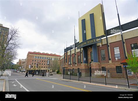 BOULDER, CO -10 MAY 2019- View of the Folsom Field football stadium on ...