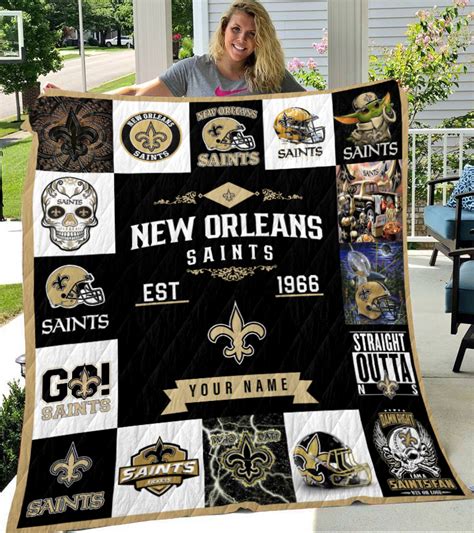 New Orleans Saints Personalized Premium Quilt BGQUILT120 Sportique Shop