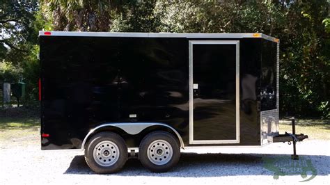 6×12 Ta Trailer Black Double Doors Side Door Snapper Trailers