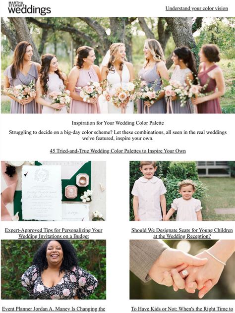 Martha Stewart Weddings Tried And True Wedding Color Palettes To Inspire Your Own Milled