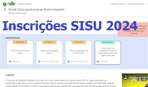 Inscrições Sisu 2024 novas regras cronograma datas passo a passo