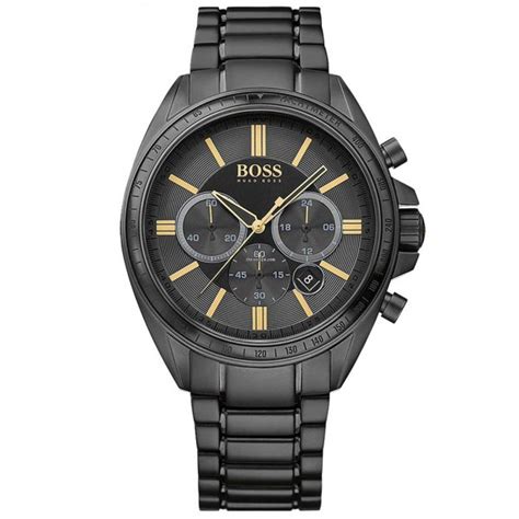 Hugo Boss Mens Black And Gold Chronograph Watch Watches From Market
