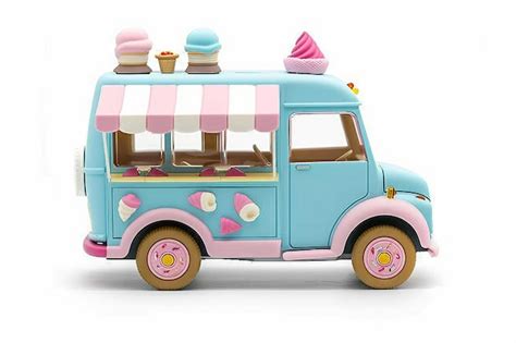 Premium Photo Ice Cream Truck On White Background