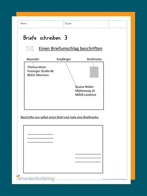 Brief Grundschule Arbeitsblatt Ein Hilfreiches Werkzeug F R Den