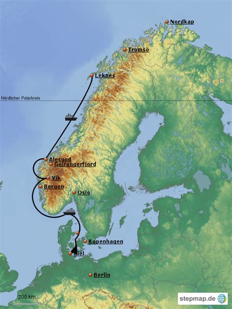 Stepmap Norwegen Landkarte F R Norwegen