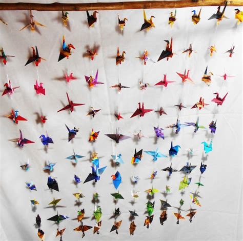 Origami Paper Cranes Strings Peace Cranes Etsy