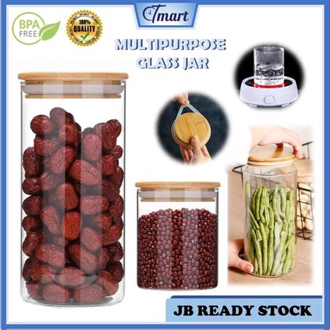 Multi Purpose Glass Jar Food Storage Jar Seasoning Airtight Jar Bekas