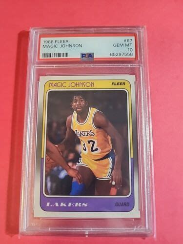 Fleer Basketball Magic Johnson Los Angeles Lakers Hof Psa