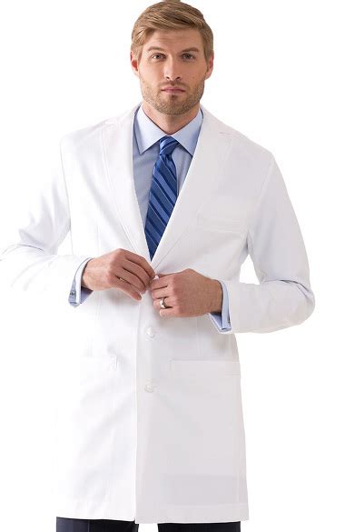 Medelita Mens M3 Jhunter Knot Button Classic Fit Lab Coat