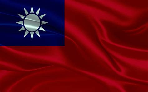 D Waving Realistic Silk National Flag Of Taiwan Happy National Day