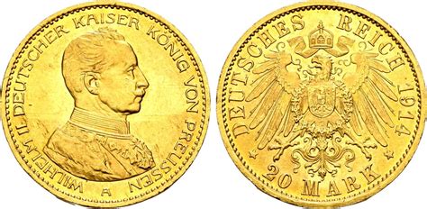 Kaiserreich Preussen Mark Gold Kaiser In Uniform A Wilhelm Ii