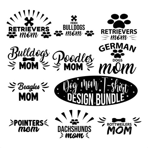 Dog Mom Tshirt Design Bundle 23174591 Vector Art At Vecteezy
