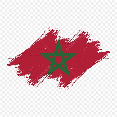 Elemento De Trazo De Pincel De Bandera De Marruecos PNG Trazo De