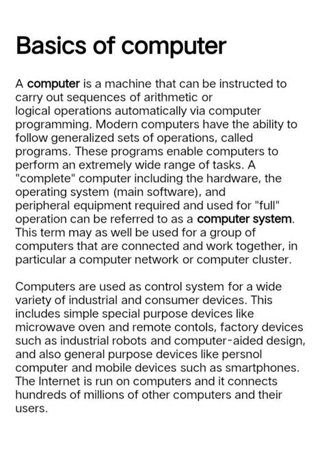 Solution Basics Of Computer Studypool