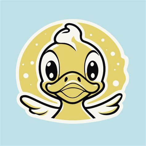 Un Pato Emocionado Pegatina Lindo Vector Vector Premium