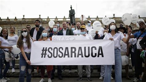 En imágenes SOS Arauca el plantón en Bogotá por la violencia que vive