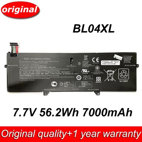 New BL04XL BLO4XL 7 7V 56 2Wh 7000mAh Original Laptop Battery For HP