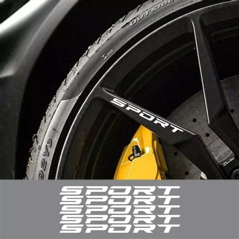 5pc Wheels Rims Sport Racing Decal Stripes Stickers Emblem Etsy