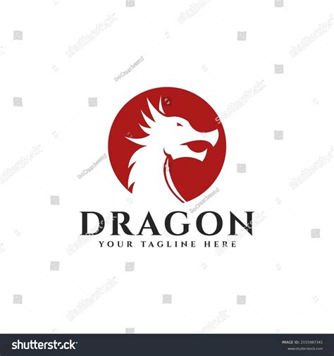 Dragon Silhouette Circle Logo Vector Illustration Stock Vector Royalty