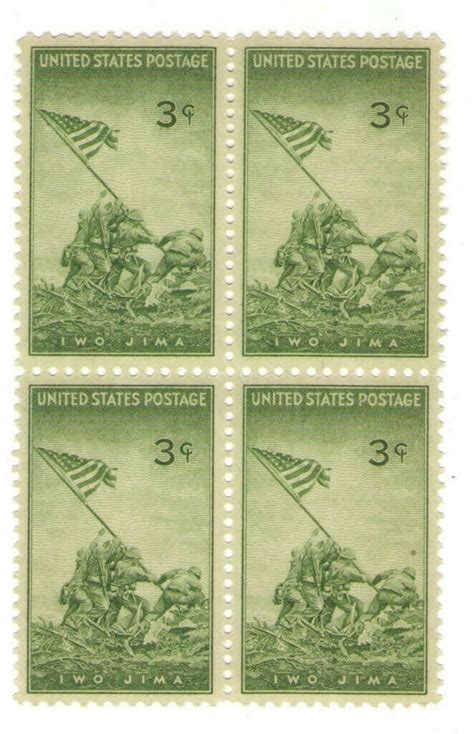 Ten 3c Iwo Jima Marines Stamp Of 1945 Vintage Unused Us Etsy