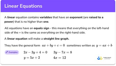 Definition And Examples Of Linear Equation In Math - Tessshebaylo