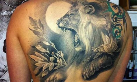 Tatuajes de leones en la espalda recopilación de diseños