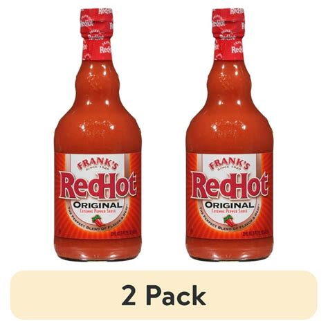 2 Pack Frank S Red Hot Original Cayenne Pepper Hot Sauce 23 Fl Oz Bottle