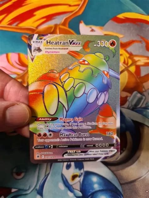 Pokemon Card Heatran Vmax Secret Rare Rainbow Astral Radiance