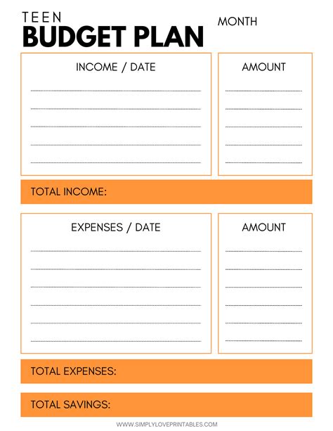 Budgeting Worksheets For Teens Simply Love Printables