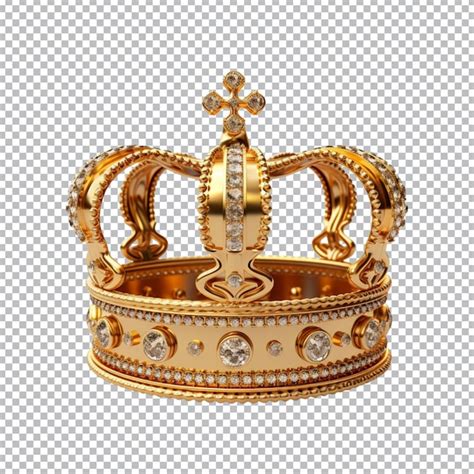 Couronne royale dorée isolée sur fond transparent PSD Premium généré