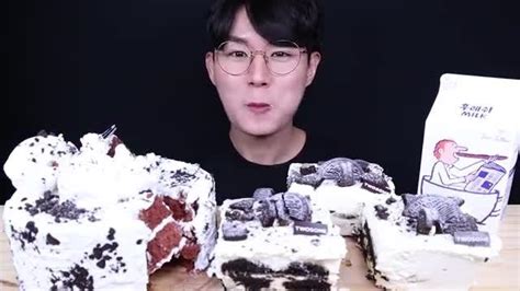 Asmr Mukbang Oreo Cake Oreo Ice Cream Oreo Eating Sounds