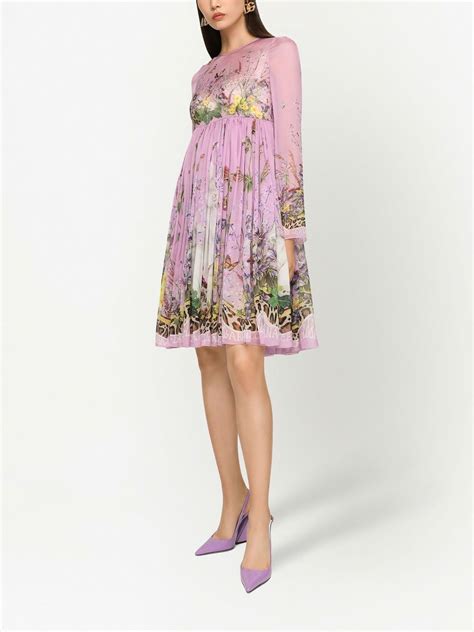 Dolce Gabbana Floral Print Silk Minidress Farfetch