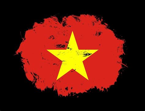 Premium Photo Vietnam Flag Painted On Black Stroke Brush Background