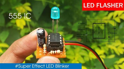 How To Make Led Flasher Circuit Using 555 Timer Ic Simple Led Blinker Diy Youtube