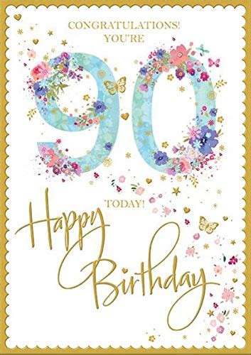 Beautiful Female 90th Birthday Card From The Blossom Range By Words N Wishes You Re 90 Today