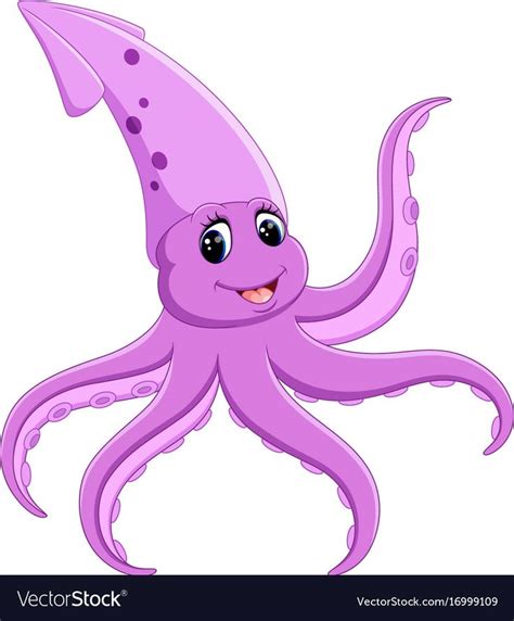 Cute Squid Cartoon Vector Image On Vectorstock Preschool Activities