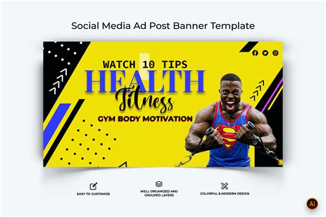 Gym And Fitness Facebook Ad Banner Design