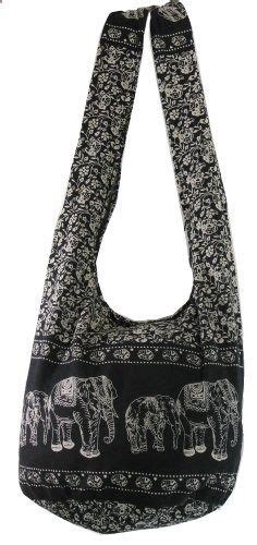 Black Hippie Hobo Boho Vintage Elephant Sling Cotton Yam Buddha