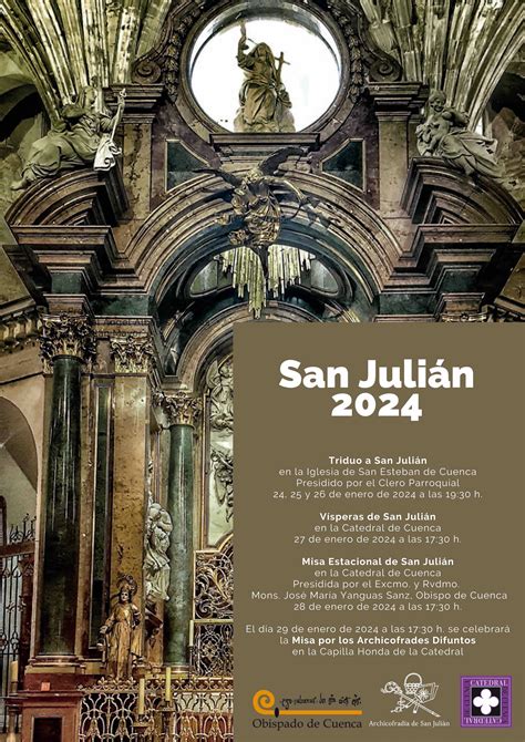 Cultos En Honor A San Julian Patron Y Obispo De Cuenca Este Enero De